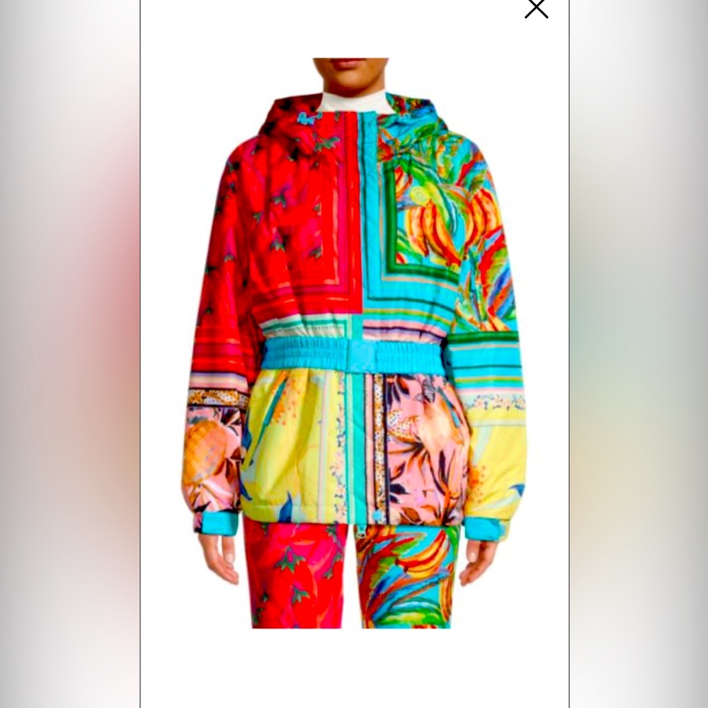 Mixed Scarves Ski Puffer Jacket by Farm Rio